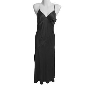 Vintage Victoria's Secret Silk Slip Dress Gown L Black